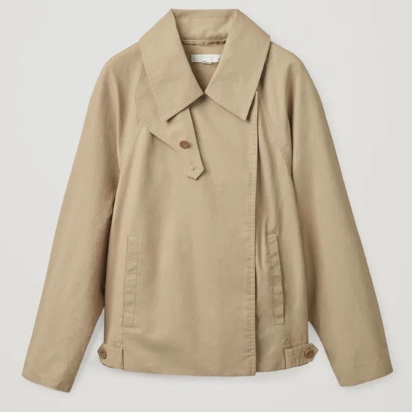 COS Chic Crop Trench in 100% Linen Sz US 2 S/M NEW - Picture 9 of 9